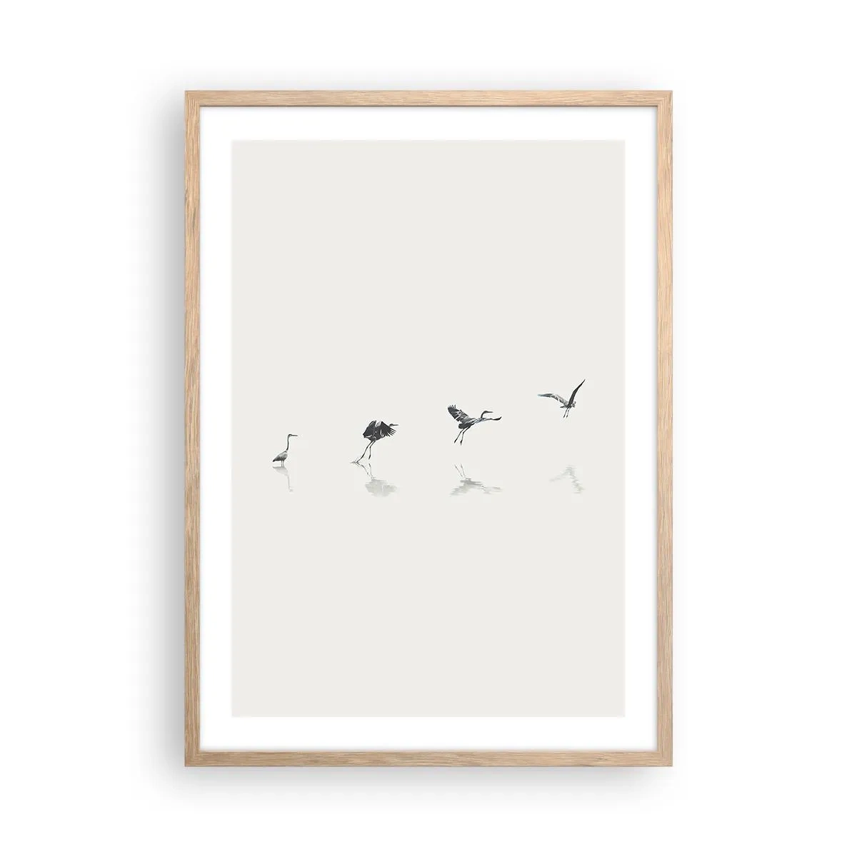 Poster in einem Rahmen aus heller Eiche - Vier einfache Schritte - 50x70 cm