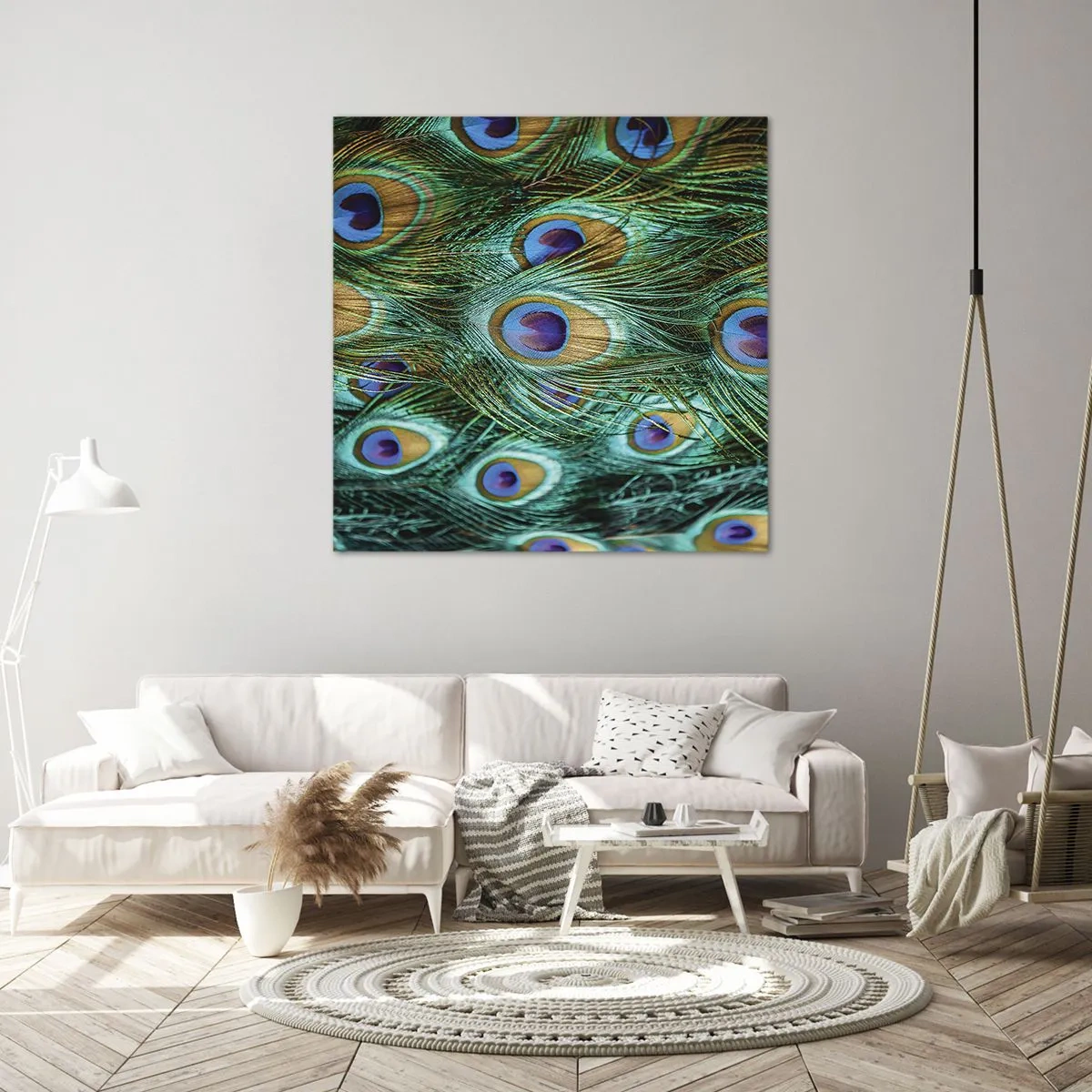 Bild auf Leinwand - Leinwandbild - Ein Blick mit Pfauenaugen - 70x70 cm