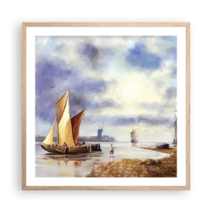 Poster in einem Rahmen aus heller Eiche - Die Rückkehr der Seeleute - 60x60 cm