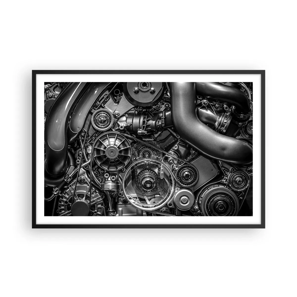 Poster in einem schwarzem Rahmen - Die Poesie der Mechanik - 91x61 cm