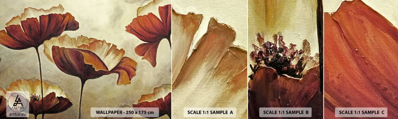 Fototapeten Muster Selbstklebend Deluxe Sticker - Weideland - Abstraktion, Blume, Stück - 100x30 cm