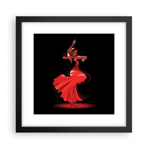 Poster in einem schwarzem Rahmen - Der feurige Geist des Flamenco - 30x30 cm
