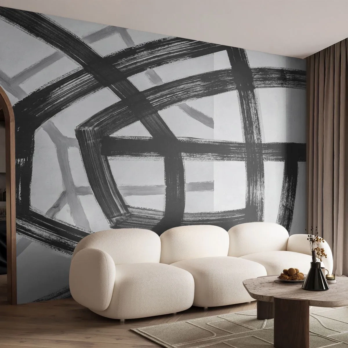 Fototapete Premium Canvas - Bautiefe - Striche, Stück, Modern - 250x175 cm