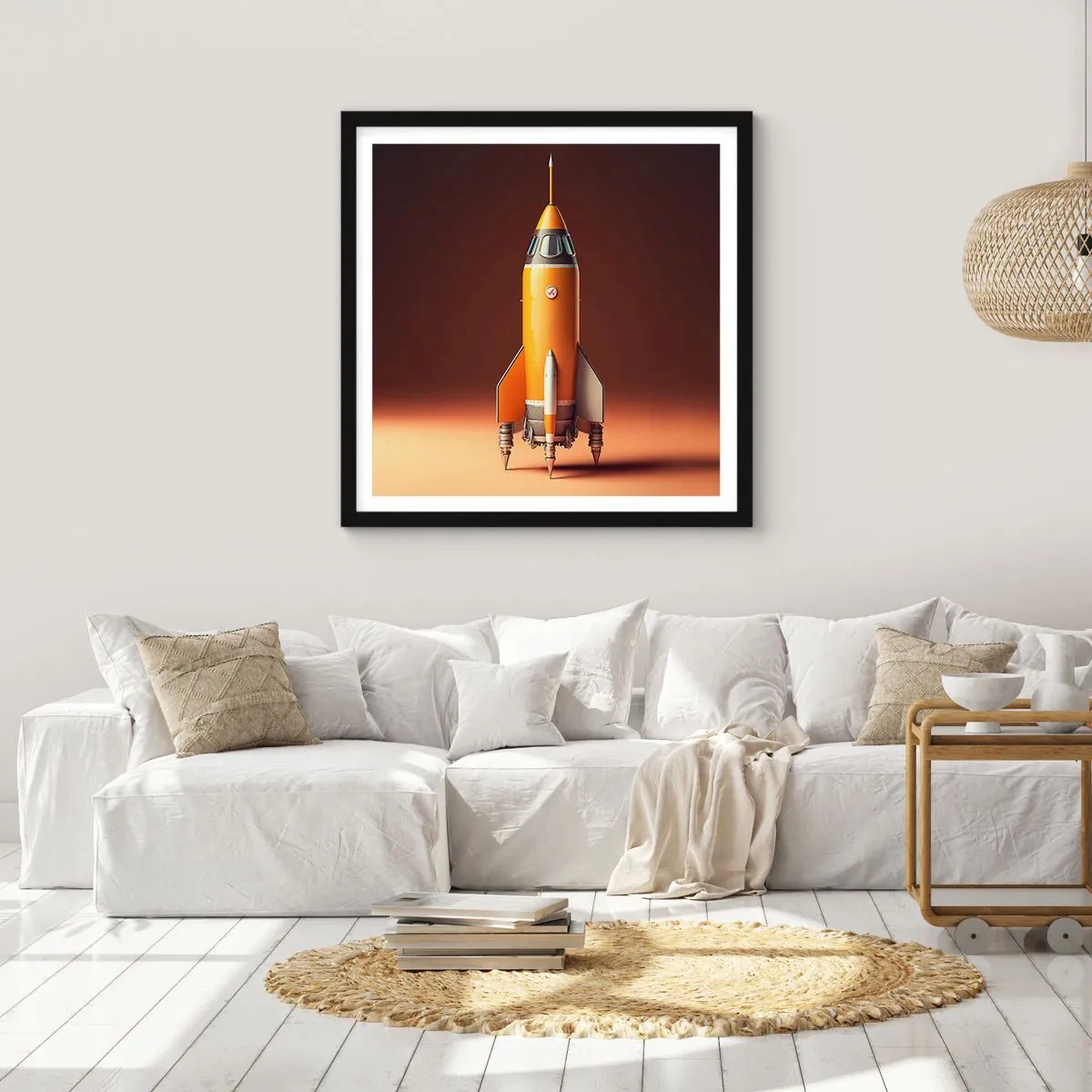 Poster in einem schwarzem Rahmen - Es beginnt mit einem Traum - 50x50 cm