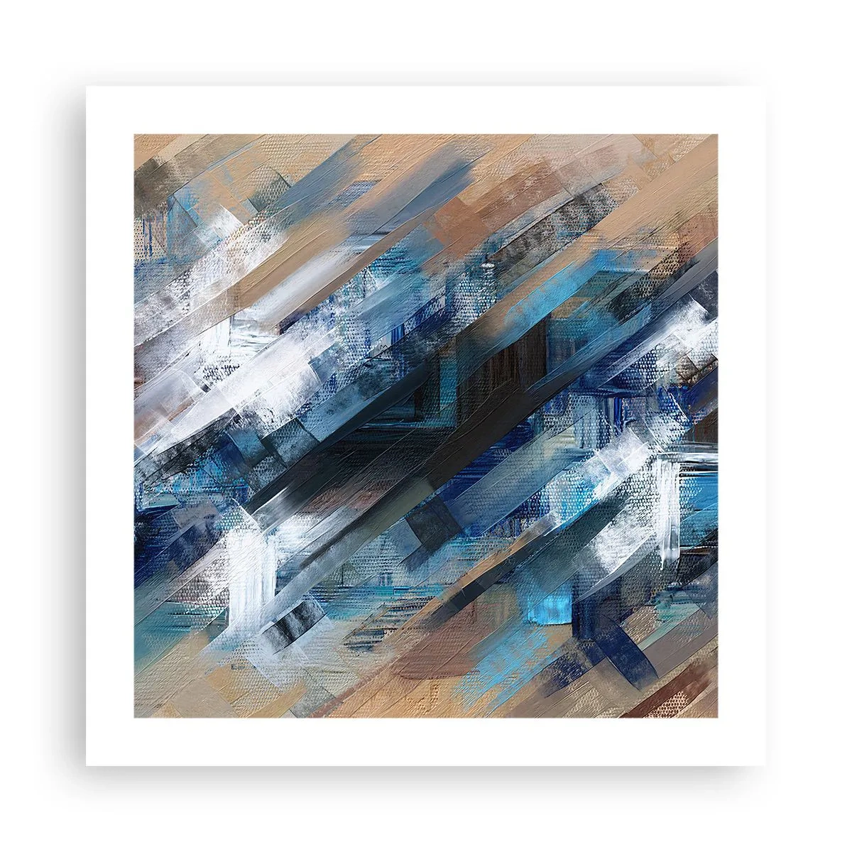 Poster - Auf einer blauen Diagonale - 50x50 cm