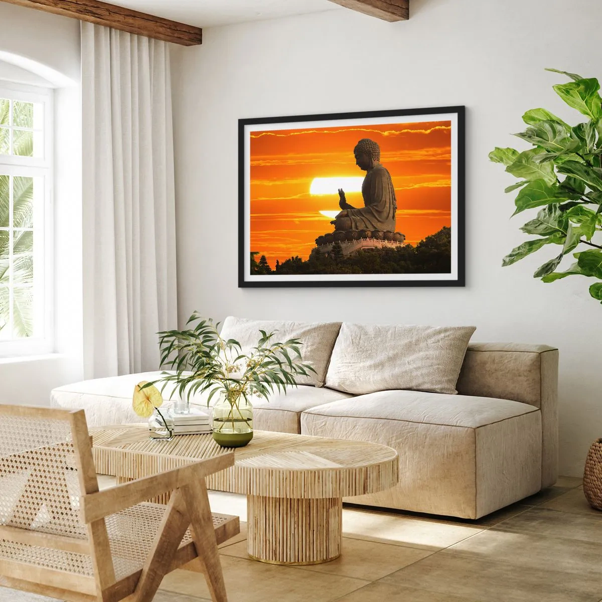 Poster in einem schwarzem Rahmen - Keine Angst vor der Welt - 50x40 cm