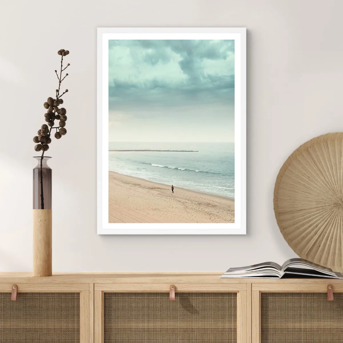 Poster in einem weißen Rahmen - Auf der Suche nach Frieden - 40x50 cm