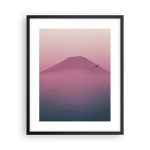 Poster in einem schwarzem Rahmen - Wanderer über den Wolken - 40x50 cm