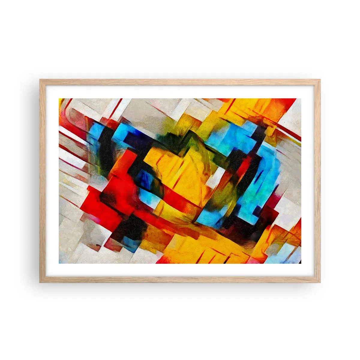 Poster in einem Rahmen aus heller Eiche - Ein bunter Interleaver - 70x50 cm