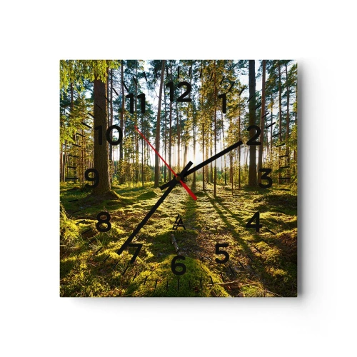 Wanduhr - Glasuhr - … Hinter den sieben Wäldern - 30x30 cm
