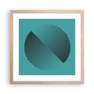 Poster in einem Rahmen aus heller Eiche - Kreis – eine geometrische Variante - 40x40 cm