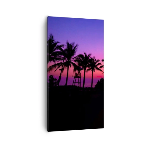 Bild auf Leinwand - Leinwandbild - Abend unter Palmen - 55x100 cm