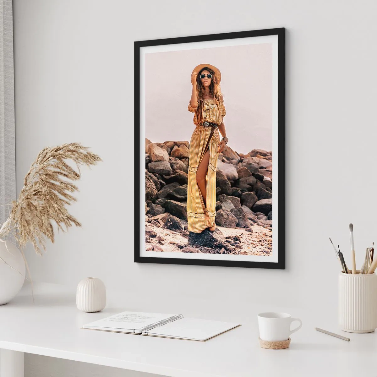 Poster in einem schwarzem Rahmen - Die Magie der Steine - 70x100 cm