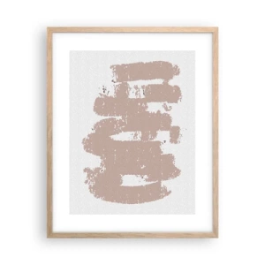 Poster in einem Rahmen aus heller Eiche - Abstraktion in zartem Rosa - 40x50 cm