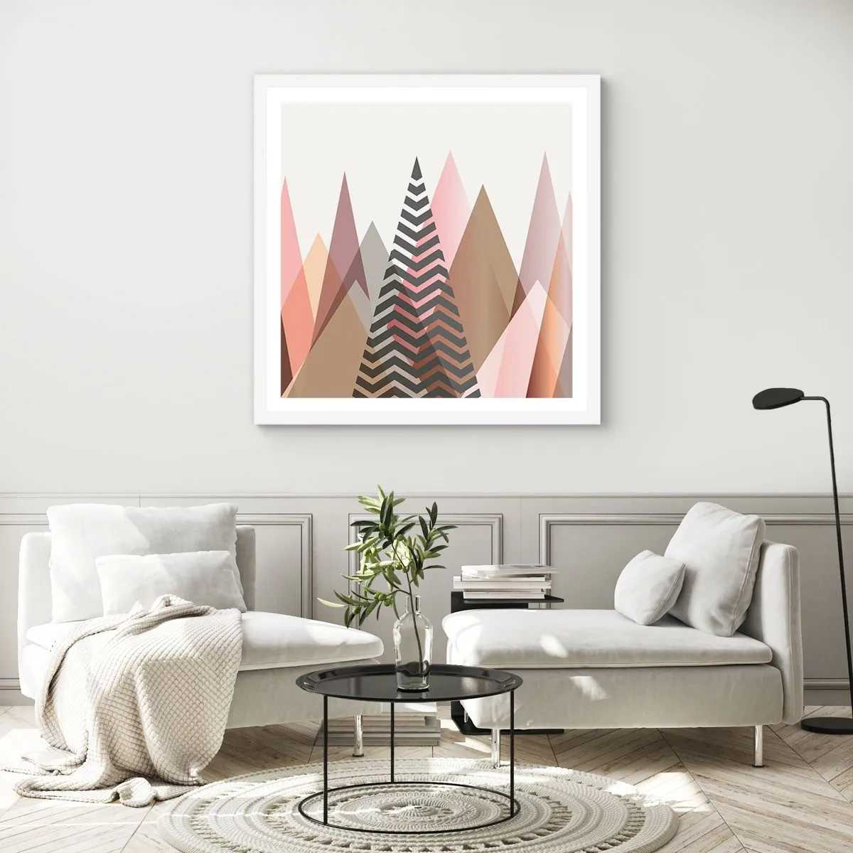 Poster in einem weißen Rahmen - Pyramidale Aussicht - 60x60 cm