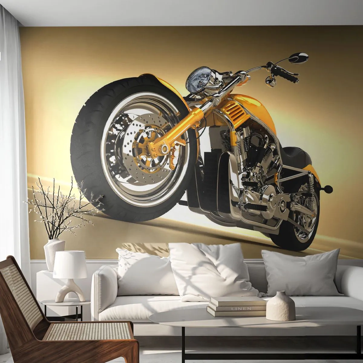 Maßgeschneiderte Fototapete Premium Sand - Ein Traum von Kraft und Geschwindigkeit - Motorrad, Motor, Automobil
