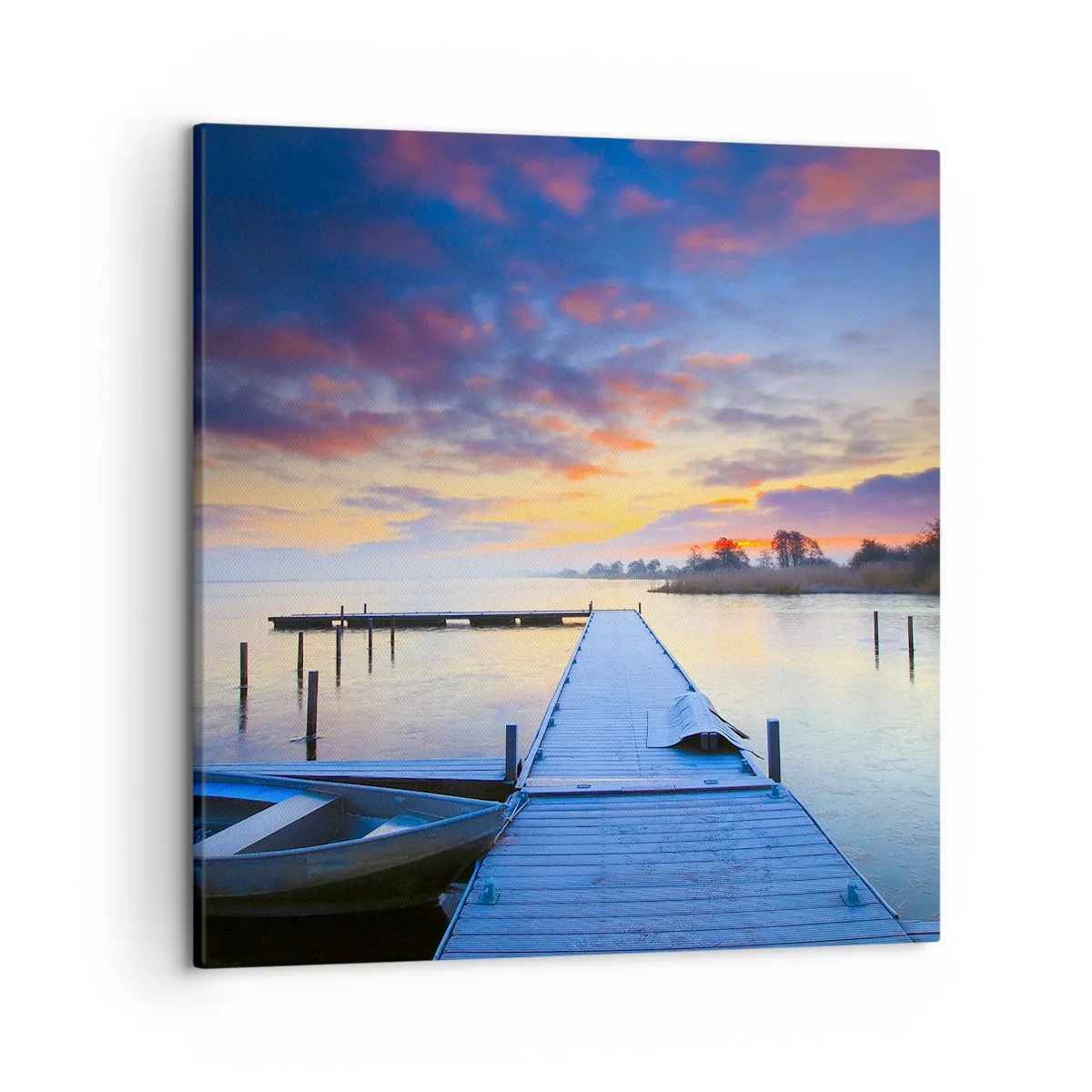 Bild auf Leinwand - Leinwandbild - Violett-goldene Ruhe - 50x50 cm