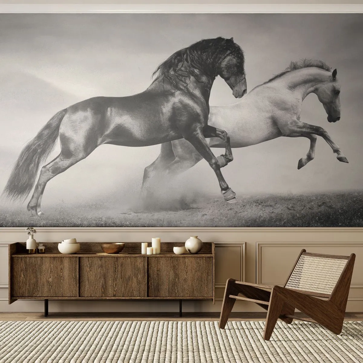 Fototapete Premium Canvas - Engel und Dämonen - Tiere, Pferde, Natur - 250x175 cm