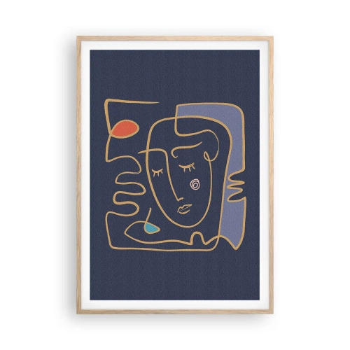 Poster in einem Rahmen aus heller Eiche - In Gedanken - 70x100 cm