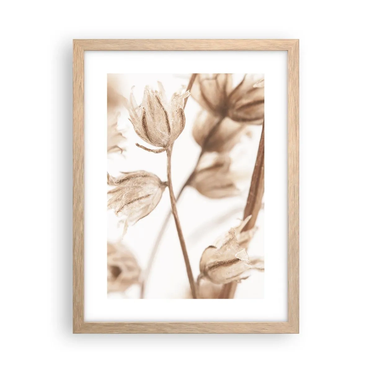 Poster in einem Rahmen aus heller Eiche - Sie rufen am Ende des Sommers an - 30x40 cm