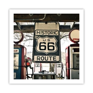 Poster - Amerikanische Retro-Reise - 60x60 cm