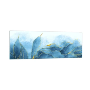 Glasbild - Bild auf glas - Blau im Gold - 90x30 cm