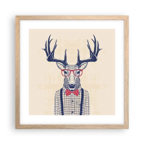 Poster in einem Rahmen aus heller Eiche - Eine lustige Extravaganz - 40x40 cm