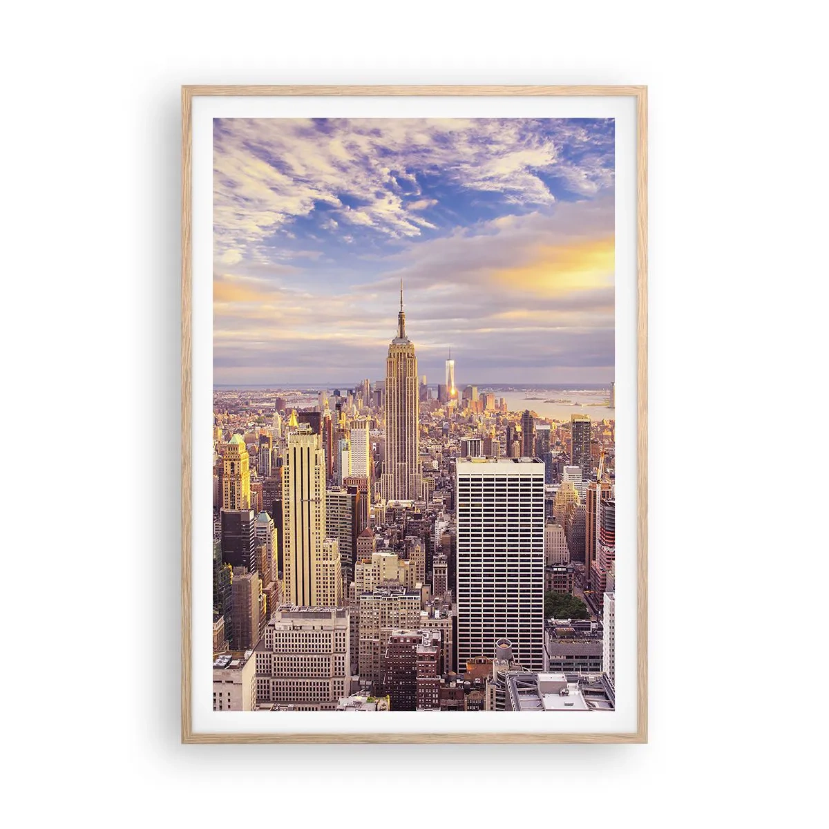 Poster in einem Rahmen aus heller Eiche - Nur nach den Wolken greifen - 70x100 cm