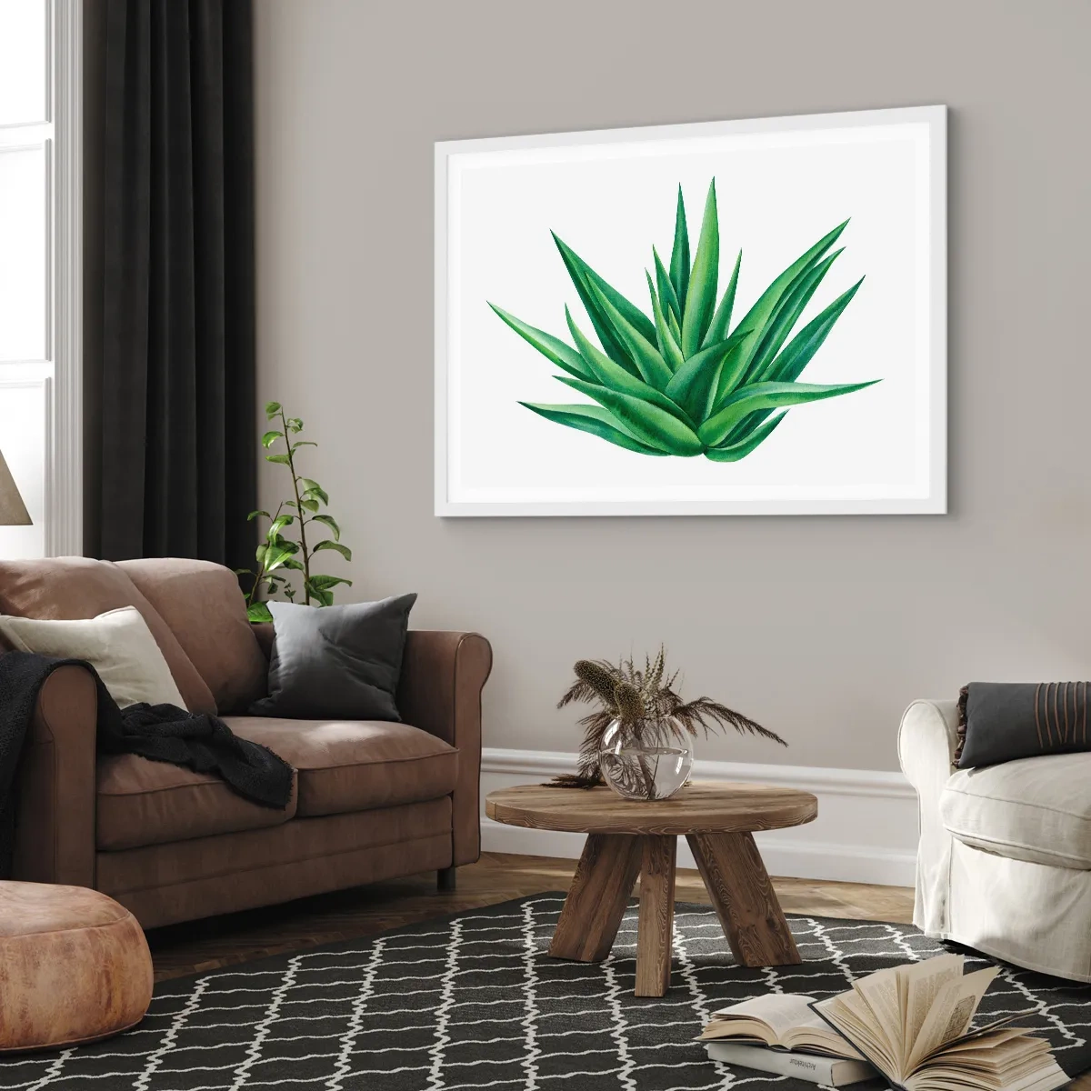 Poster in einem weißen Rahmen - Grün – Kraft – Leben - 100x70 cm