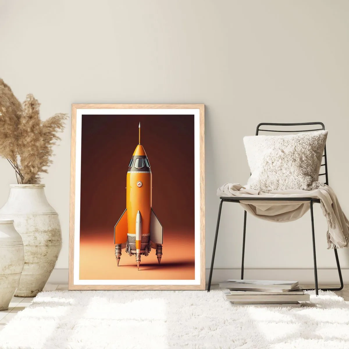 Poster in einem Rahmen aus heller Eiche - Es beginnt mit einem Traum - 30x40 cm