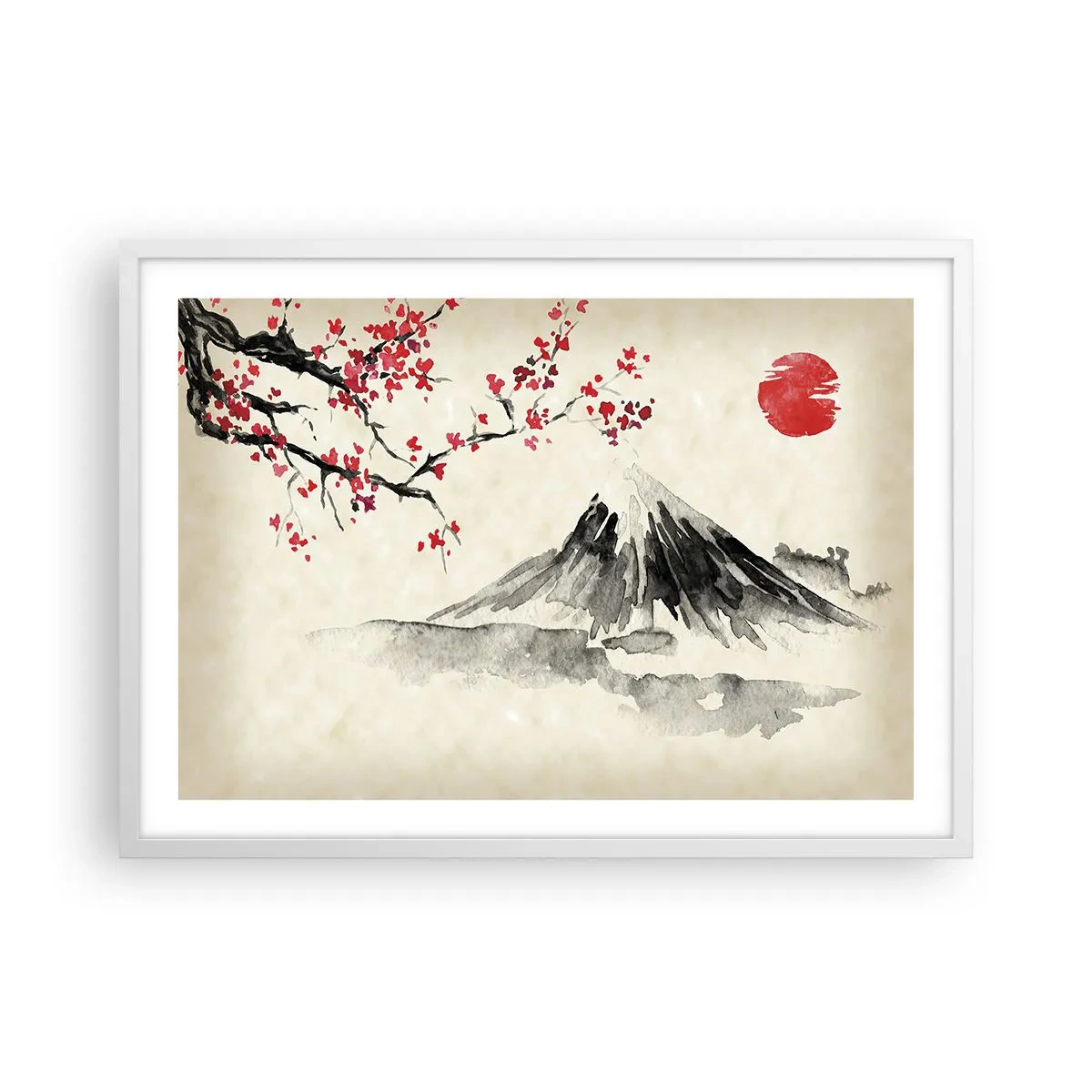 Poster in einem weißen Rahmen - Liebe Japan - 70x50 cm