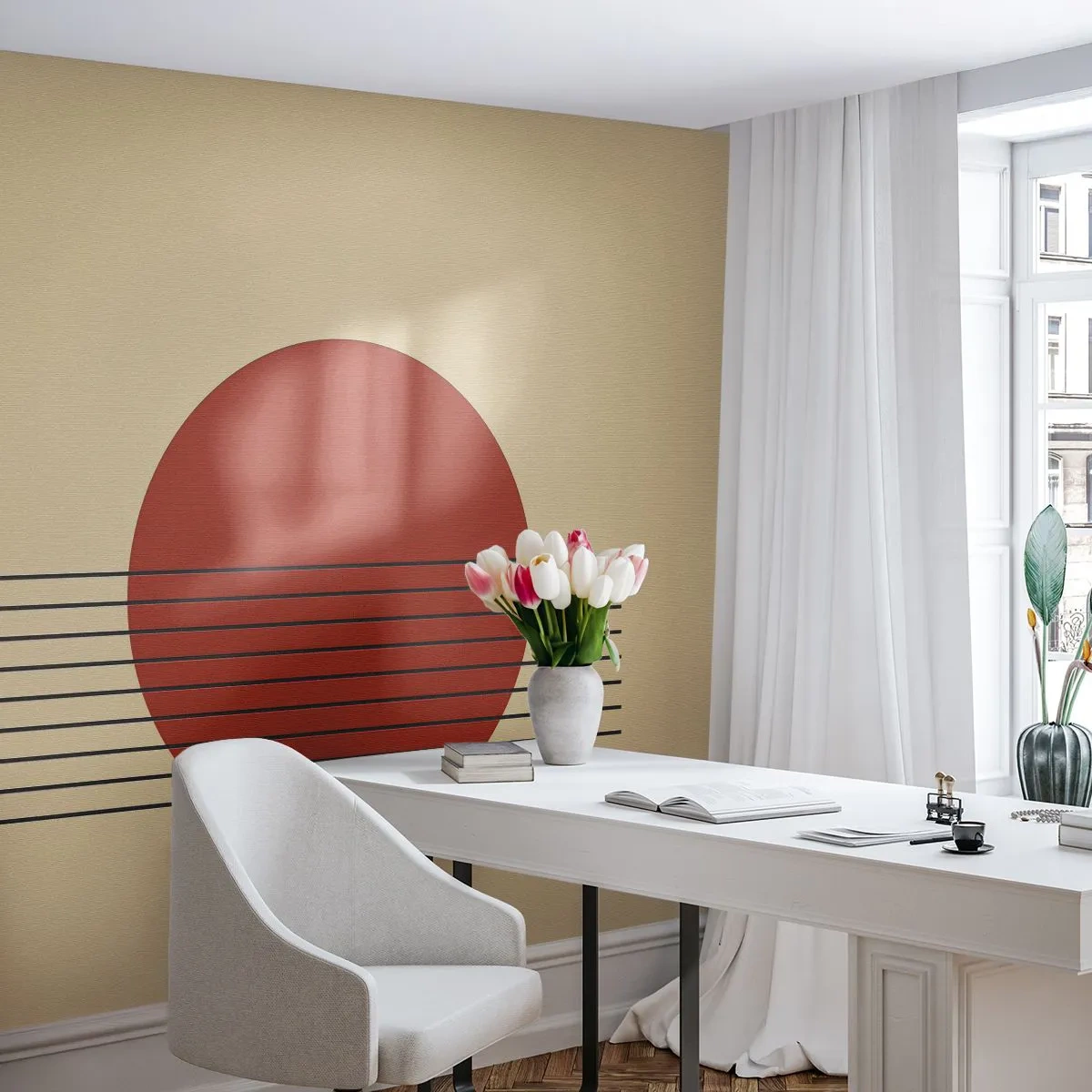 Fototapete Premium Sand - Immer wieder und weiter - Abstraktion, Stück, Grafik - 350x256 cm