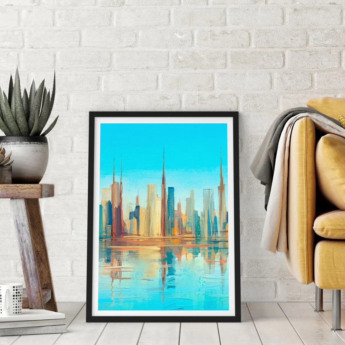 Poster in einem schwarzem Rahmen - Sonnige Metropole - 70x100 cm