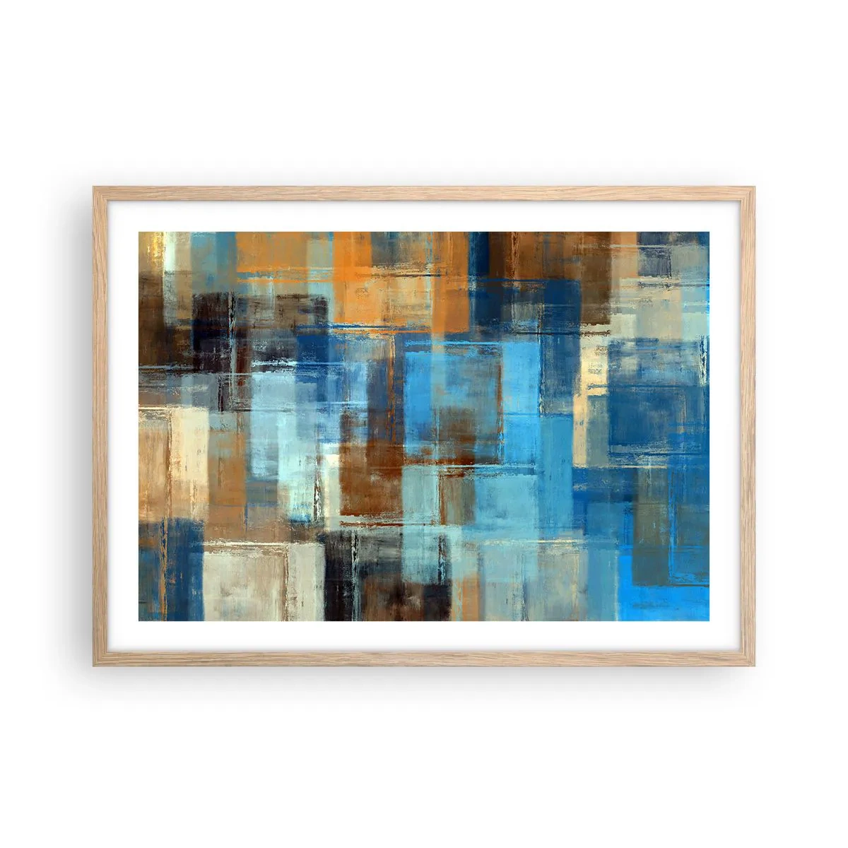 Poster in einem Rahmen aus heller Eiche - Durch den blauen Schleier - 70x50 cm