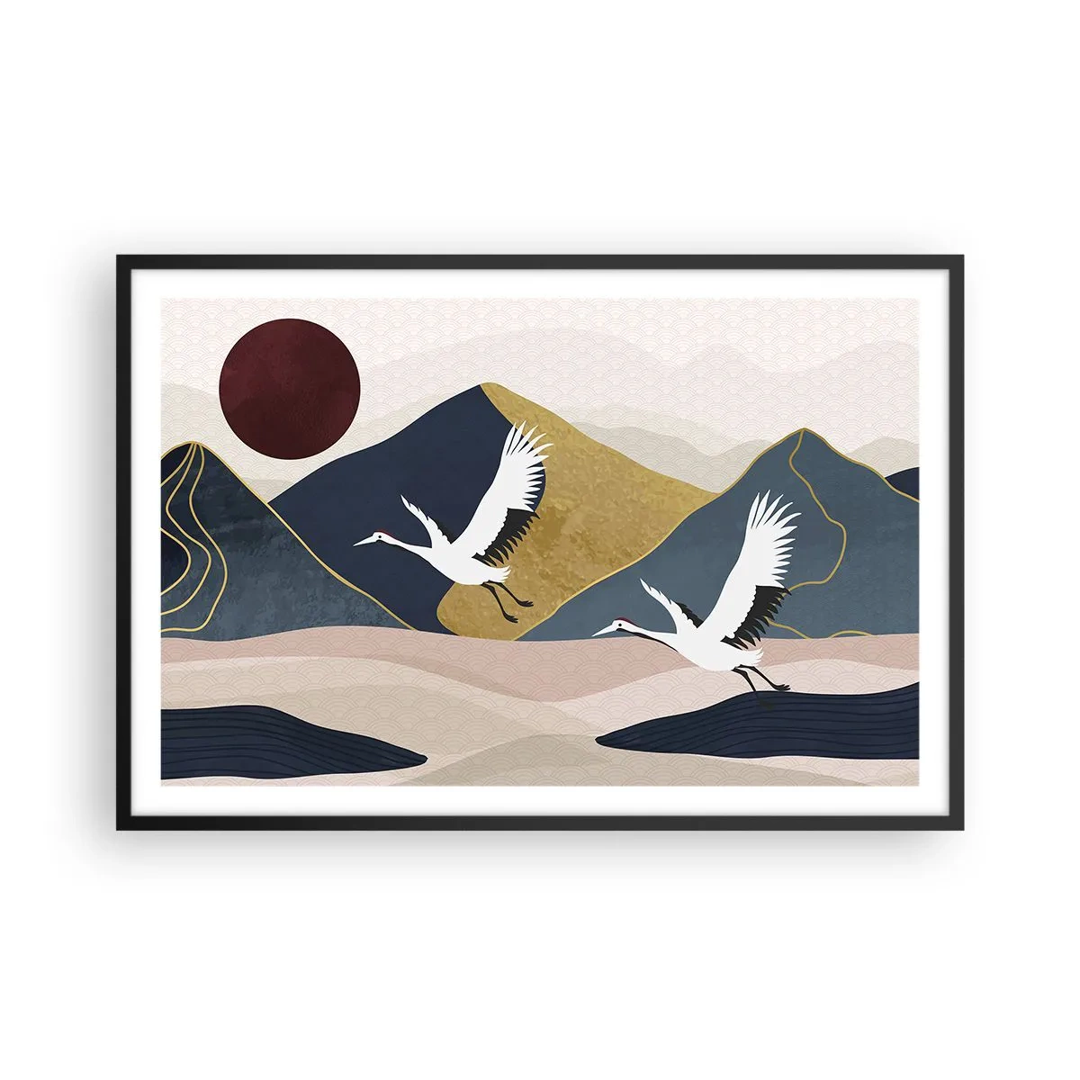 Poster in einem schwarzem Rahmen - Es ist wieder ein Tag VERFLOGEN - 91x61 cm