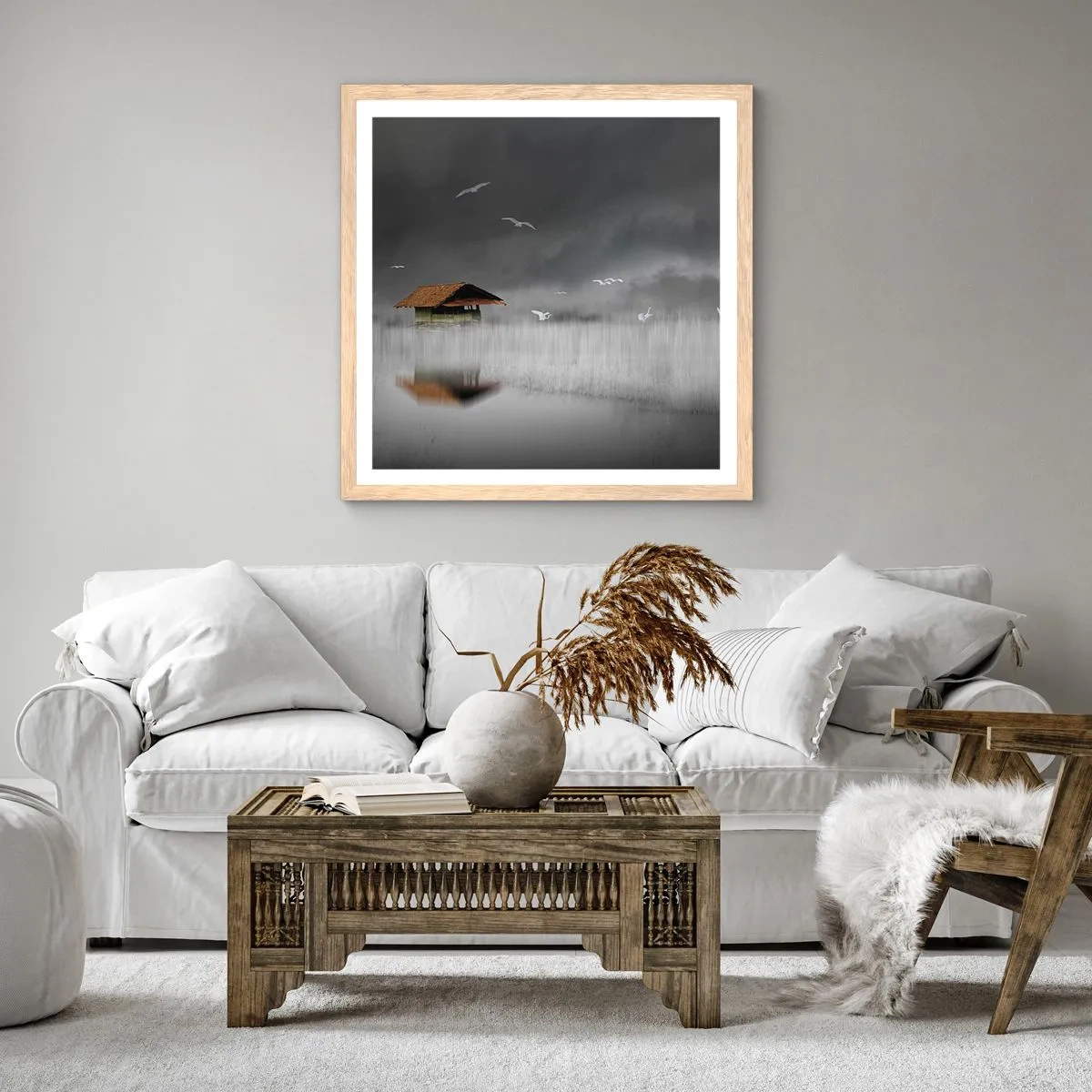 Poster in einem Rahmen aus heller Eiche - Schutz vor Regen - 60x60 cm