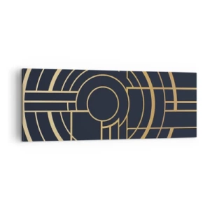 Bild auf Leinwand - Leinwandbild - Geometrisches Muster mit goldenen Linien - 140x50cm - Wendungen der Dinge - Moderne Wanddekoration für Wohnzimmer und Schlafzimmer ARTTOR