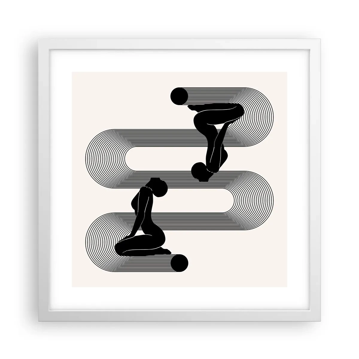 Poster in einem weißen Rahmen - Sinnliche Symmetrie - 40x40 cm