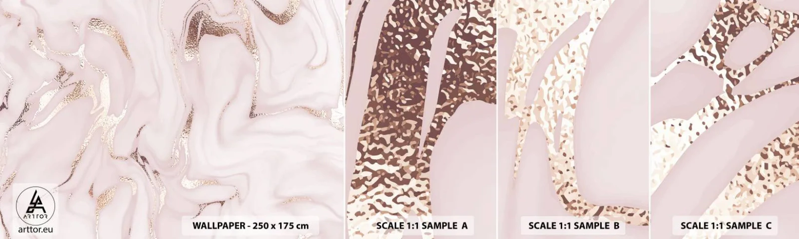 Fototapetenmuster Standard Eco - In einem rosa Schal - Abstraktion, Stück, Moderne Kunst - 100x30 cm