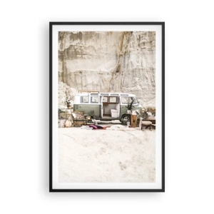 Poster in einem schwarzem Rahmen - Es ist die Zeit, die Reise zu beginnen - 61x91 cm