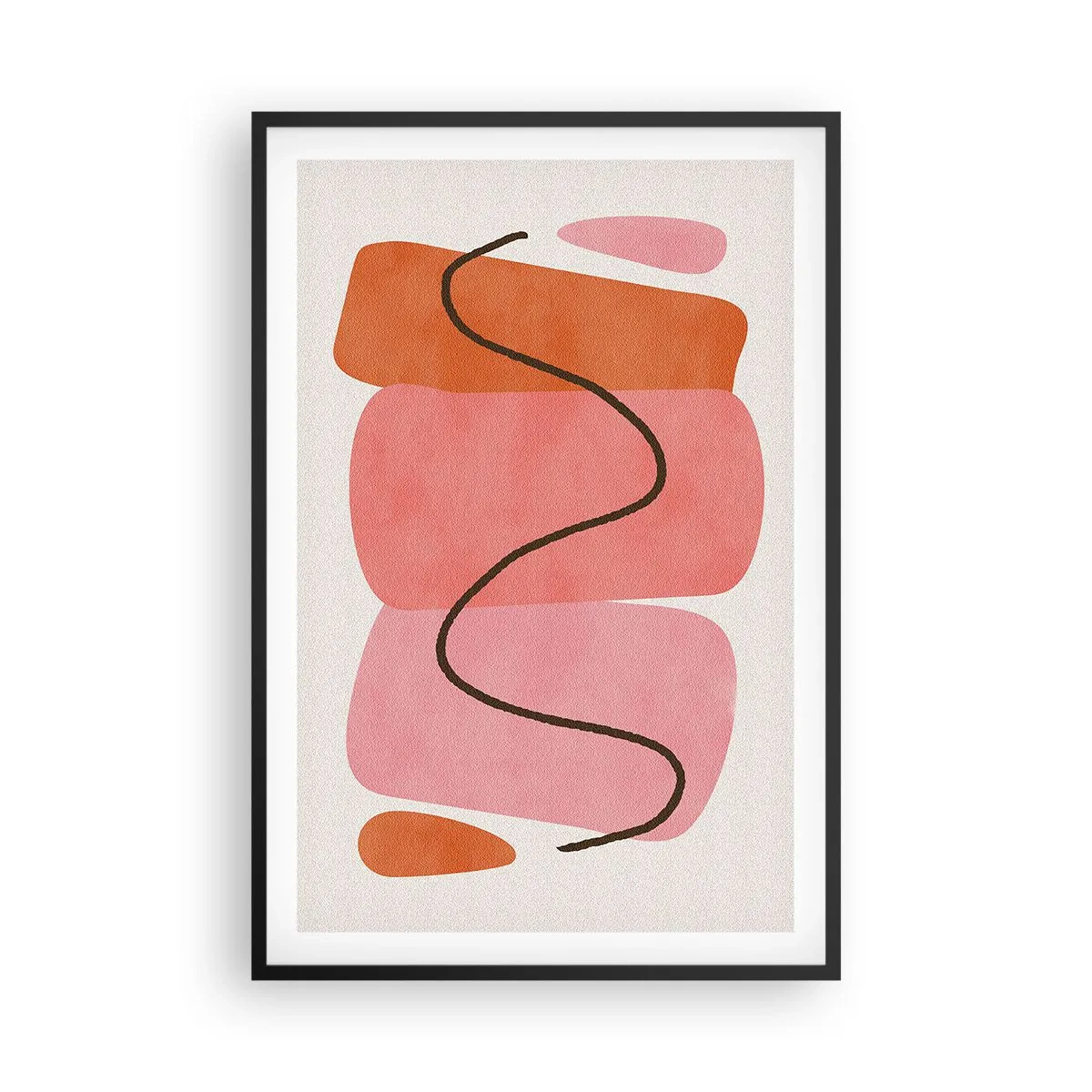 Poster in einem schwarzem Rahmen - Sanfte Bewegung der Formen - 61x91 cm