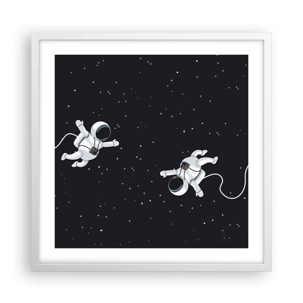 Poster in einem weißen Rahmen - Kosmischer Tanz - 50x50 cm