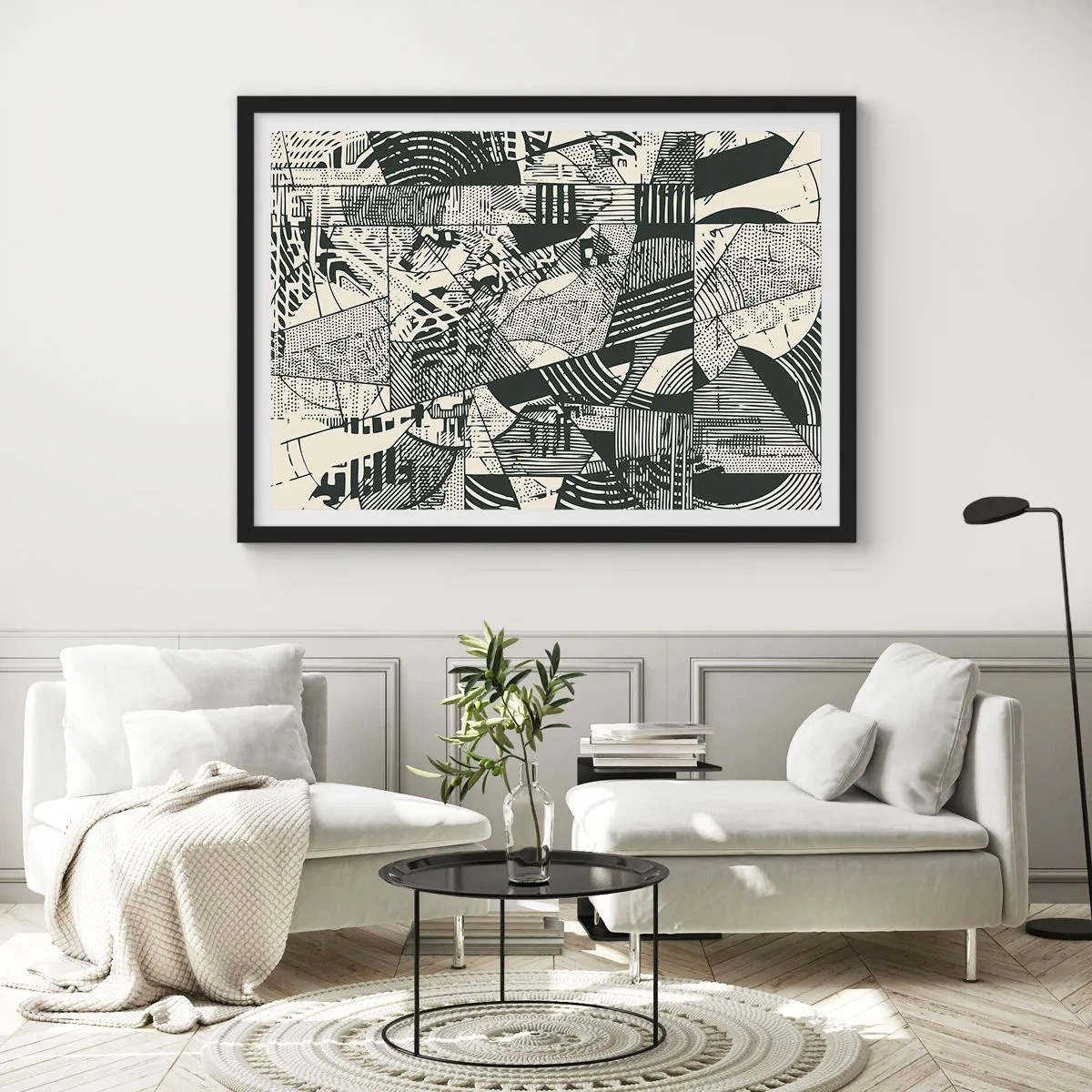 Poster in einem schwarzem Rahmen - Die Dynamik der Gegenwart - 91x61 cm