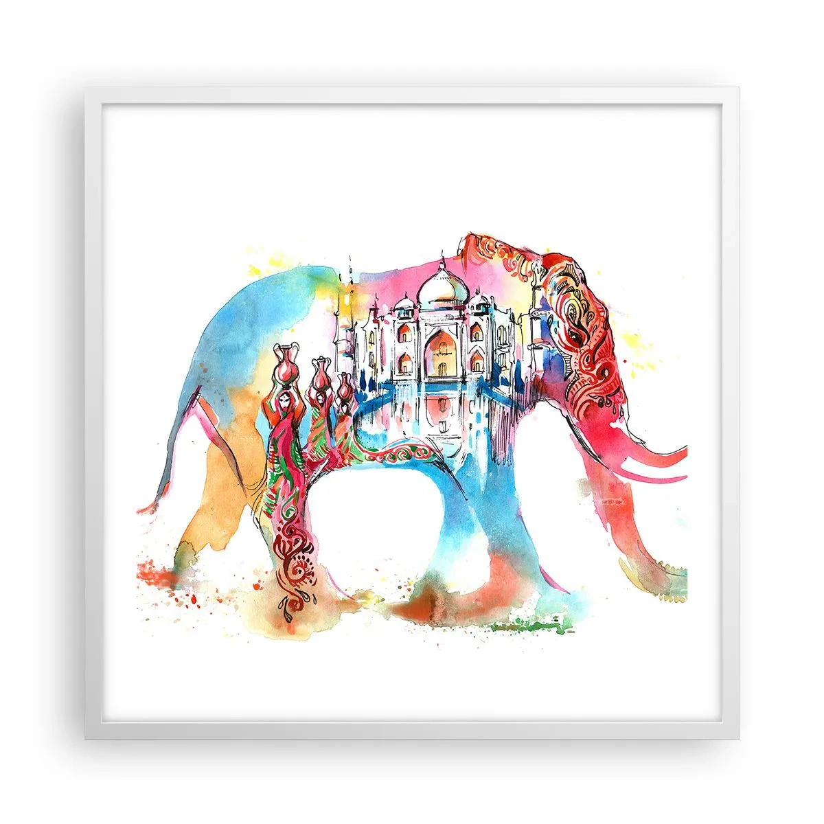 Poster in einem weißen Rahmen - Indien – die Aura der Liebe - 60x60 cm