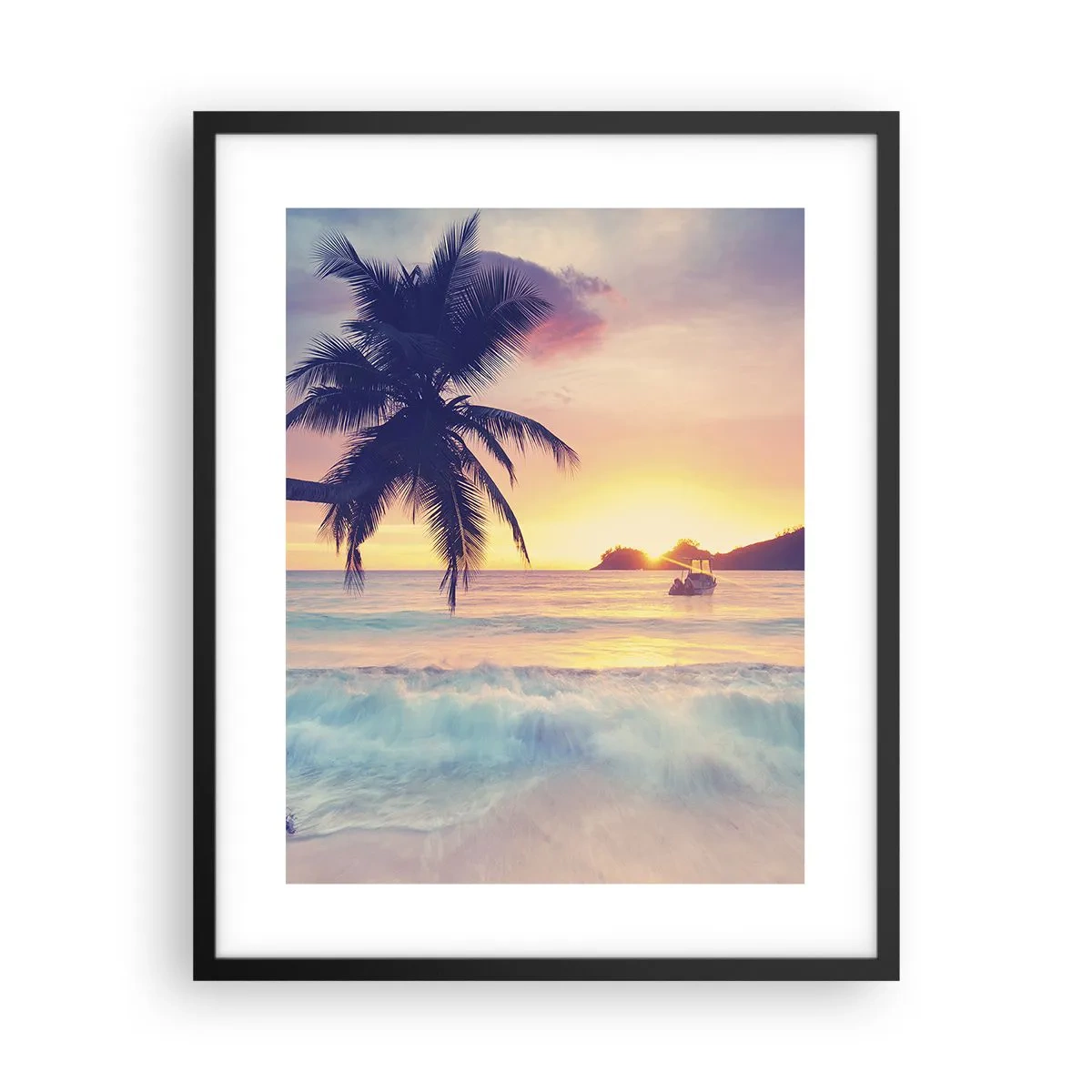 Poster in einem schwarzem Rahmen - Ein Abend in der Bucht - 40x50 cm