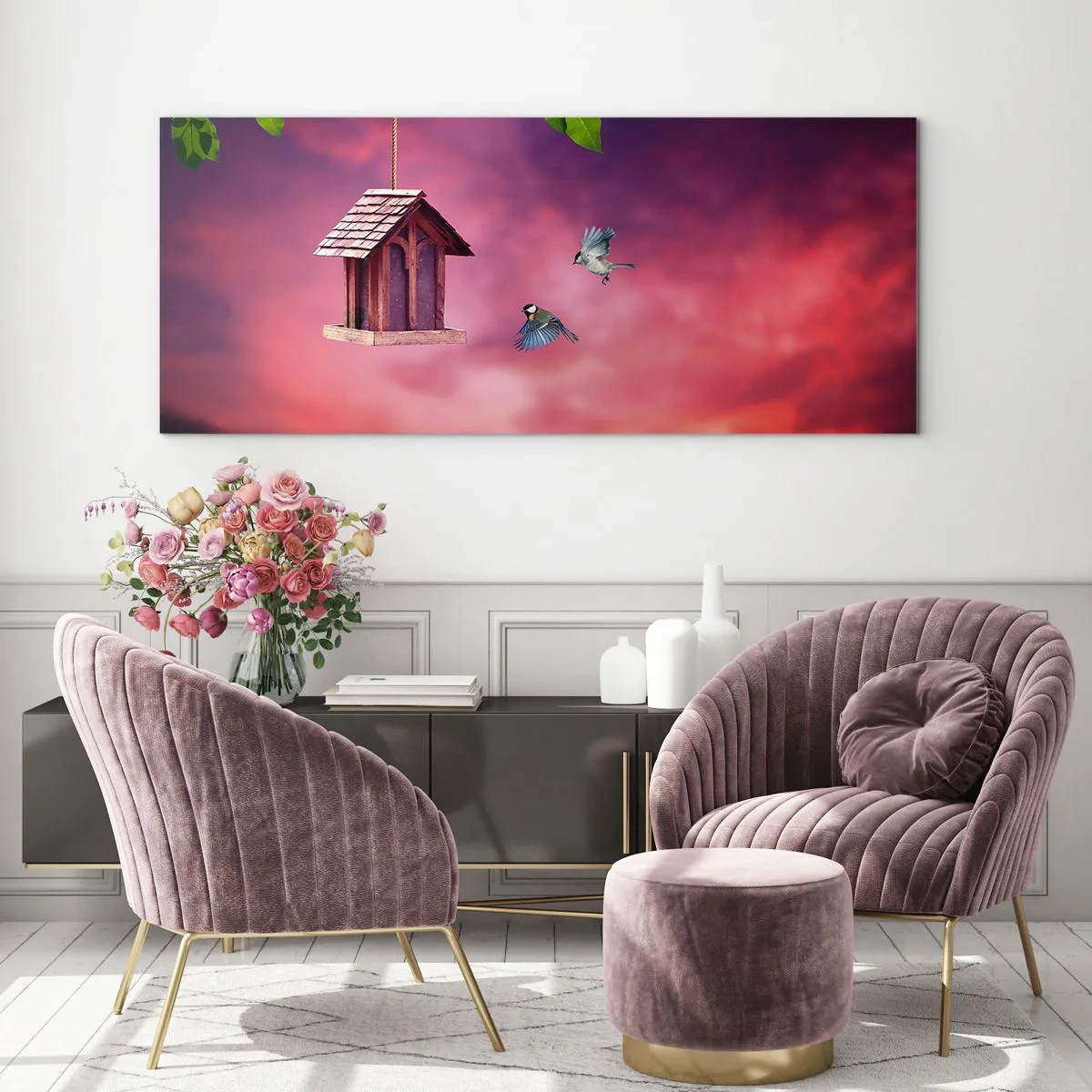 Glasbild - Bild auf glas - Einladung zum Abendessen - 90x30 cm