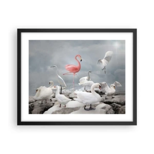 Poster in einem schwarzem Rahmen - Wie kam ich hier hin? - 50x40 cm