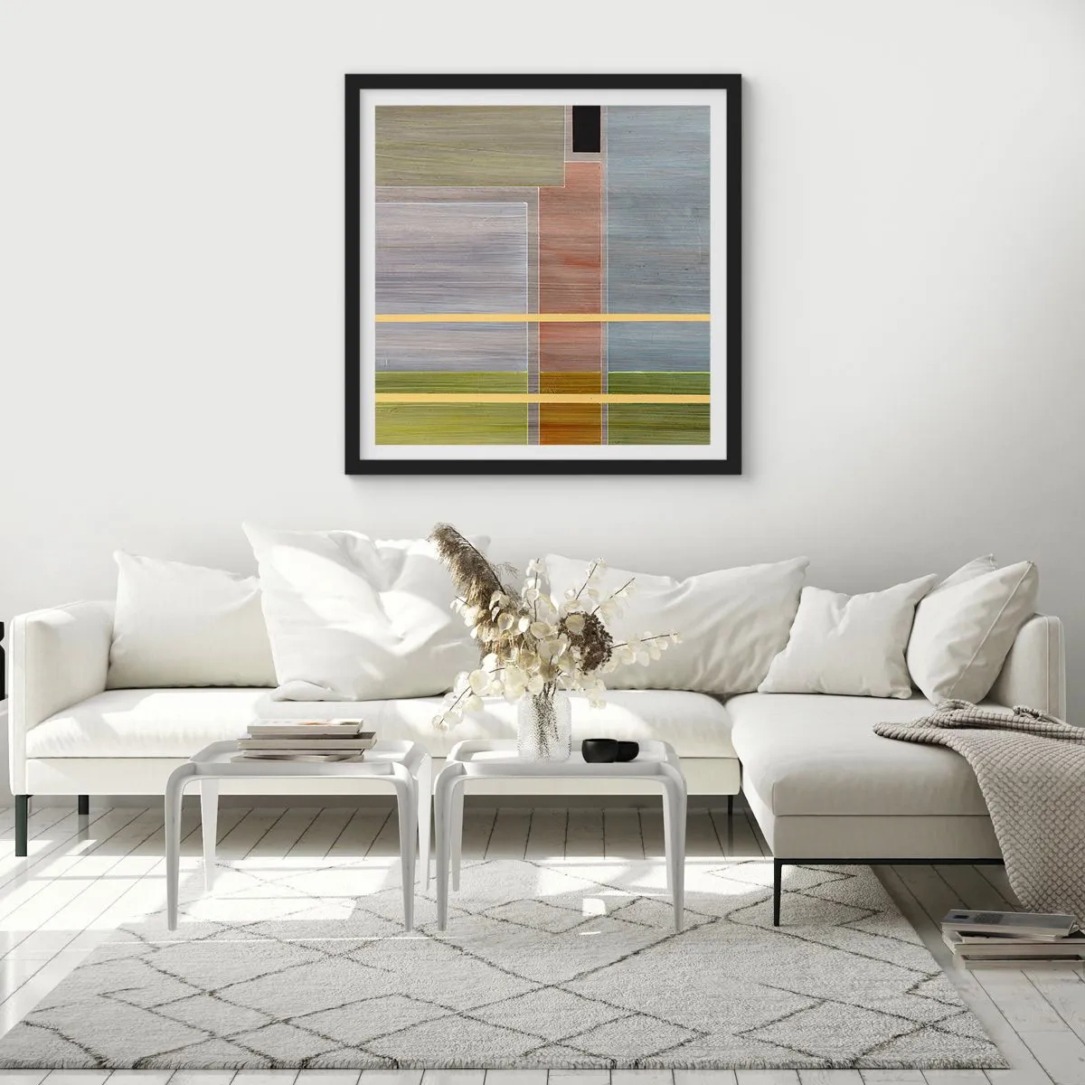 Poster in einem schwarzem Rahmen - Einfach und ruhig - 50x50 cm