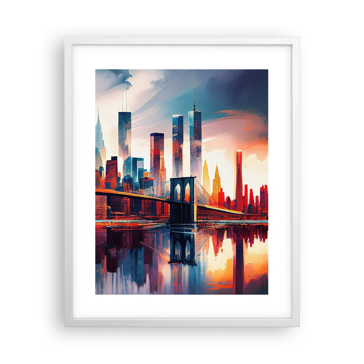 Poster in einem weißen Rahmen - Traumhaftes New York - 40x50 cm