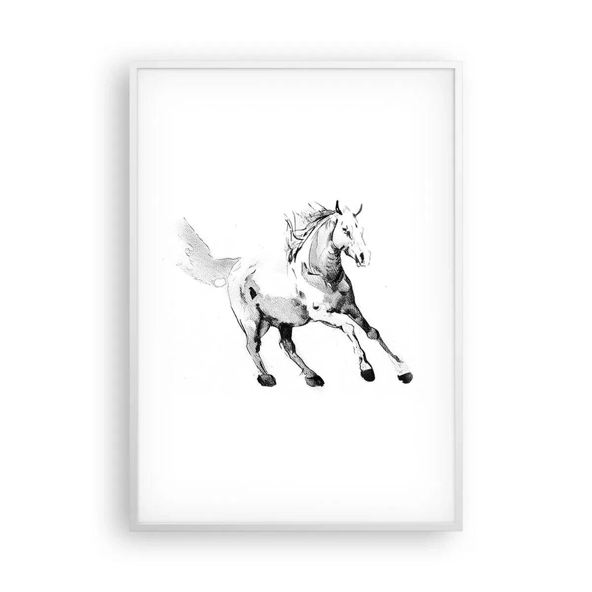 Poster in einem weißen Rahmen - Ungezähmte Seele - 70x100 cm